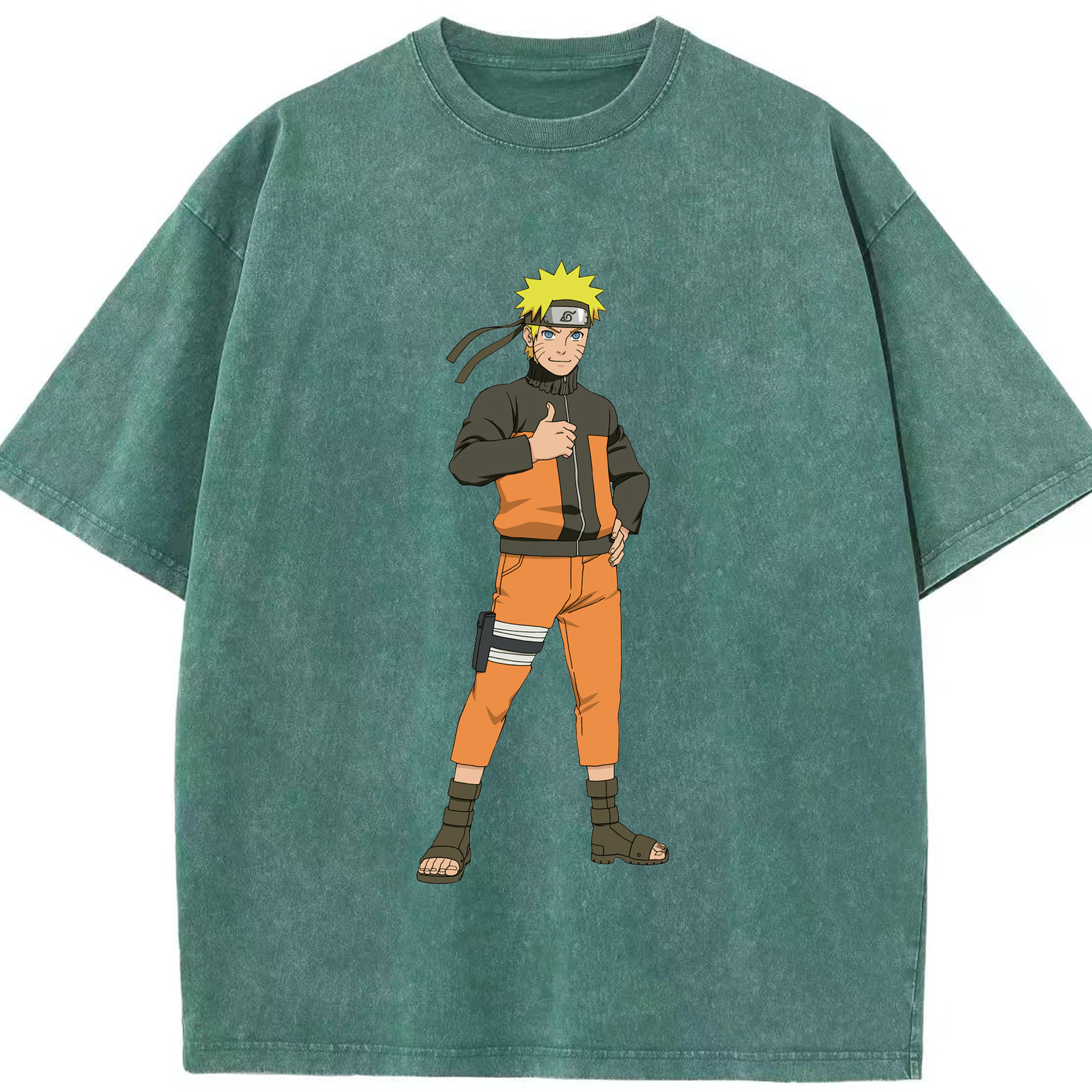 （画像用） NARUTO -ナルト- うずまき ナルト Uzumaki Naruto 綿100% ヴィンテージ風 半袖Tシャツ（フロントプリント）